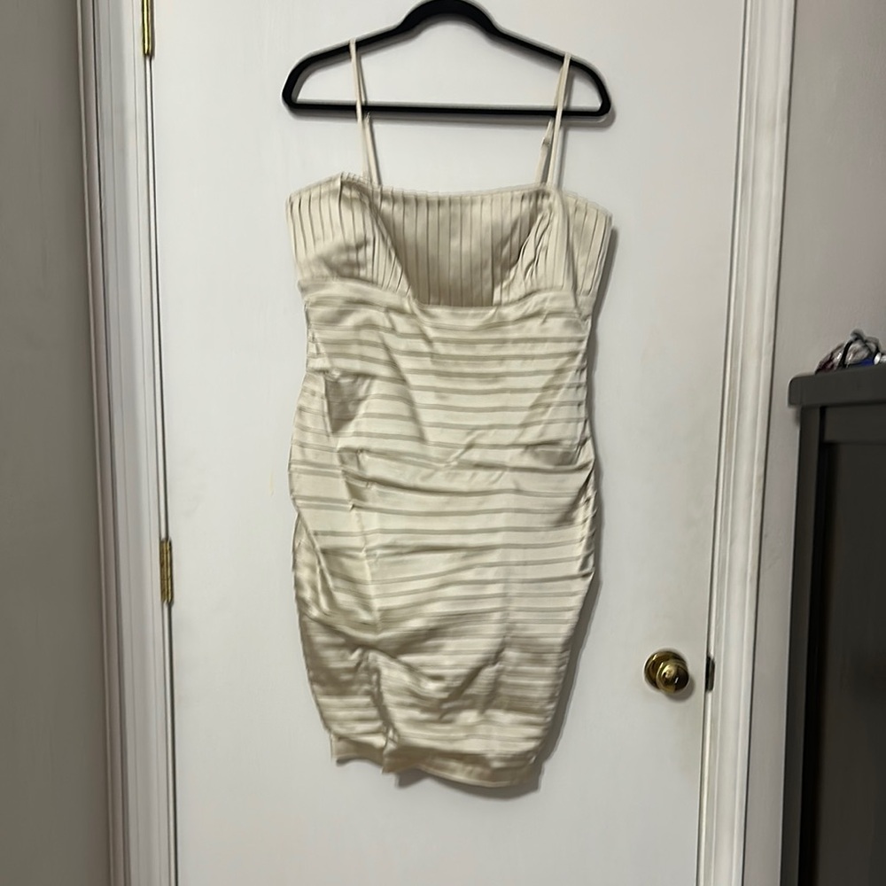 Elegant Cream Striped Dress